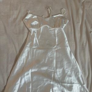 princess polly white satin dress NWT